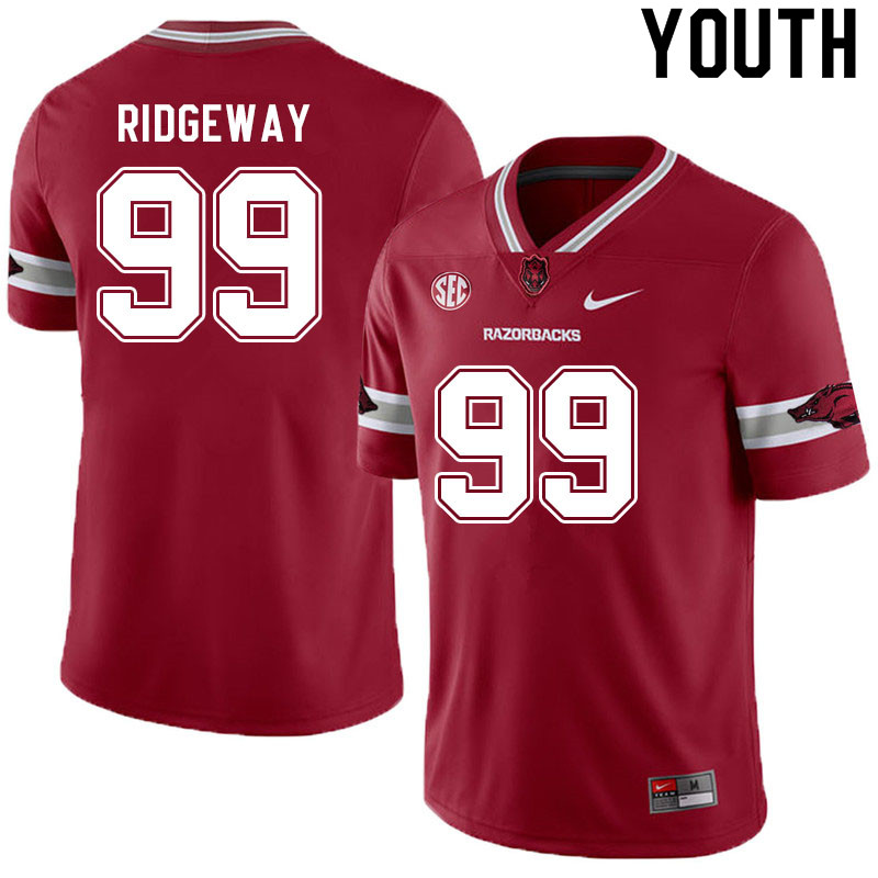 Youth #99 John Ridgeway Arkansas Razorbacks College Football Jerseys Sale-Alternate Cardinal - Click Image to Close